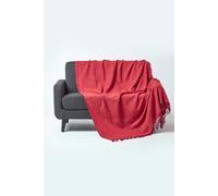 Homescapes Nirvana Slub Cotton Throw In Orange Orange 225cm x 255cm