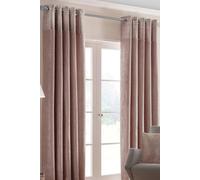 Homescapes Nova Modern Shimmer Heavy Weight Eyelet Curtain Pair In Pink Pink 229cm width x 137cm drop
