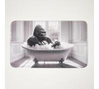 HOMESCAPES Novelty Bath Mat, Soft Gorilla, Quick Drying Highly Absorbent Anti-Slip Bathroom Rug, 45 x 75cm