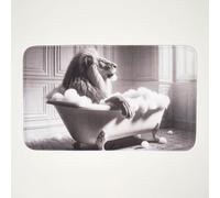 HOMESCAPES Novelty Bath Mat, Soft Lion, Quick Drying Highly Absorbent Anti-Slip Bathroom Rug, 45 x 75cm