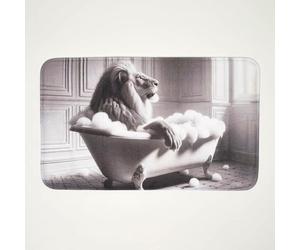 HOMESCAPES Novelty Bath Mat, Soft Lion, Quick Drying Highly Absorbent Anti-Slip Bathroom Rug, 45 x 75cm