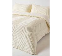 Homescapes Off White Cotton Tufted Duvet Cover Set White