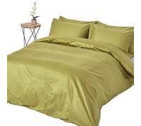 HOMESCAPES Premium 1000 TC Egyptian Cotton Sateen Weave Duvet Cover Set - Olive Green - Double
