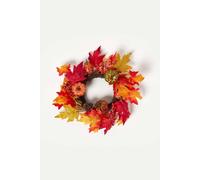 Autumn Maple Leaf Pumpkin & Berrie Wreath Thanksgiving Halloween Xmas Door Decor