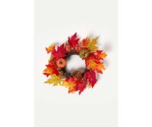 Homescapes Orange Autumn Wreath With Pumpkins Orange