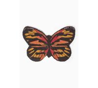 HOMESCAPES Orange Butterfly Door Mat Coir Anti-Slip Doormat for Indoor and Outdoor Use W 60 x H 40 cm