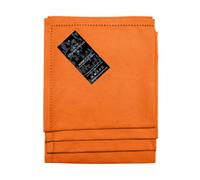 Homescapes Orange Cotton Napkins Set Of 4, Plain Fabric Table Napkins, 45 X 45Cm, Washable & Reusable For Parties, Events