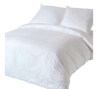 HOMESCAPES Organic 400 TC Egyptian Cotton Sateen Duvet Cover Set, European Size - White - 150 x 200 cm