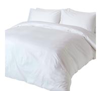 HOMESCAPES White Organic Cotton Duvet Cover Set Double 400TC 600 Thread Count Equivalent Quilt Cover Bedding Set 2 Pillowcases Included