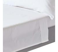 HOMESCAPES Organic 400 TC Egyptian Cotton Sateen Flat Sheet - White - King