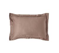 HOMESCAPES Brown Organic Cotton Oxford Pillowcase Standard Size 400TC 600 Thread Count Equivalent Housewife Pillow Case