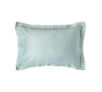 HOMESCAPES Organic 400 TC Egyptian Cotton Sateen Oxford Pillowcase, Standard Size - Duck Egg Blue
