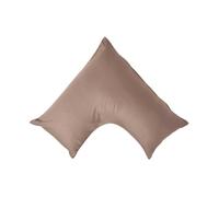 HOMESCAPES Organic 400 TC Egyptian Cotton Sateen V Shaped Pillowcase - Brown