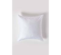 HOMESCAPES White Organic Cotton Euro Size Pillowcase 60 x 60 cm 400TC 600 Thread Count sateen Equivalent Pillow Case with Zip