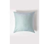 HOMESCAPES Blue Organic Cotton Euro Size Pillowcase 80 x 80 cm 400TC 600 Thread Count Equivalent Pillow Case with Zip