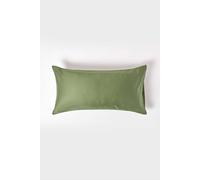 HOMESCAPES Moss Green Organic Cotton King Size Pillowcase 400TC 600 Thread Count sateen Equivalent Housewife Pillow Case