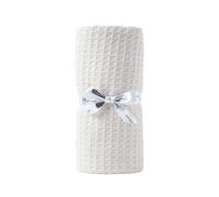 HOMESCAPES - 100% Organic Cotton Waffle Throw - Natural - 125 x 150 cm - Super Soft Combed Cotton