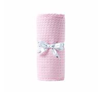 Homescapes Organic Cotton Waffle Baby Blanket Pink, 125 X 150 Cm