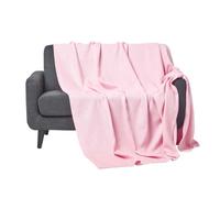 Homescapes Organic Cotton Waffle Blanket/ Throw Pink, 280 X 230 Cm