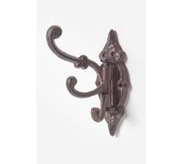 Ornate Hinged Cast Iron Wall Hook Homescapes Brown One Size