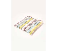 (1 Seat Pad) Oska Green Stripe Seat Pad with Button Straps 100% Cotton