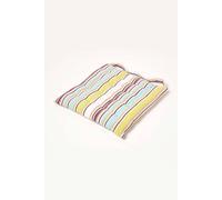 (1 Seat Pad) Oska Green Stripe Seat Pad with Button Straps 100% Cotton