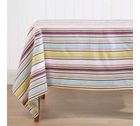 Homescapes Osaka Purple Striped Cotton Square Tablecloth 137 X 137 Cm
