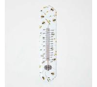 Homescapes Outdoor Thermometer with Bee Design in White Homescapes White