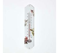 Homescapes Outdoor Thermometer with Farmyard Animal Design in White Homescapes White