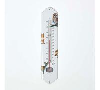 HOMESCAPES Wall Thermometer Indoor Outdoor Use, Accurate & Weatherproof Garden Thermometers for Measuring Weather Temperature, Woodland Animals Design, Ideal for Home, Gardens, Patio & Conservatories