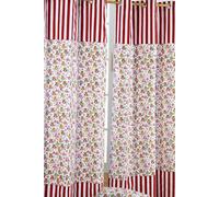 Homescapes Owls Printed Ready Made Eyelet Curtain Pair in Red | Size: 117 cm width x 137 cm drop Homescapes Red 117 cm width x 137 cm drop