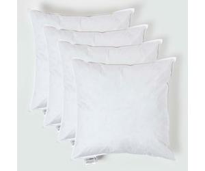 HOMESCAPES Pack of 4 Duck Feather Cushion Pad 60 x 60 cm (24” x 24”) Inner Insert Filler with 100% Cotton Down Proof Cover Hypoallergenic RDS Certified Machine Washable
