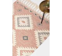 Homescapes Pali Pink Kilim Wool Rug Pink