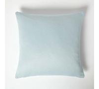 HOMESCAPES Pastel Blue Cushion Cover 18 x 18 Inch (45 x 45 cm) Herringbone Chevron Textured Retro Geometric Design Sofa Cushion. Matching Curtains & Free Sample Swatches Available
