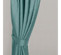 Homescapes Pastel Blue Herringbone Chevron Curtains Tie Backs Pair