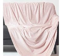 (Pastel Pink, 160 x 200 cm) Mora Faux Fur Velvet Throw