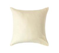 HOMESCAPES Pastel Yellow Pure Egyptian Cotton Euro Size Pillowcase 60 x 60 cm 330 TC 500 Thread Count Percale Equivalent Satin Stripe Pillow Case with Zip