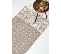 Homescapes Patna Beige & Natural Kilim Runner Wool Rug 66 X 200 Cm Natural 66cm x 200cm