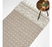 HOMESCAPES Patna Beige & Natural Kilim Wool Rug - 120 x 170 cm