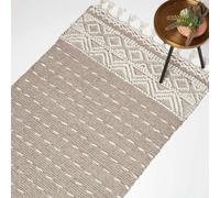 Homescapes Patna Beige & Natural Kilim Wool Rug 90 X 150 Cm