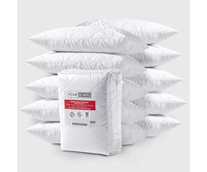 HOMESCAPES Pillow Protectors 10 Pack Quilted Top Pillow Covers Super Soft Hypoallergenic and Anti-Dust Mite Protectors with Diamond Quilting 48 x 74 cm
