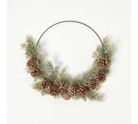 Homescapes Pinecone & Green Fir Wire Christmas Wreath