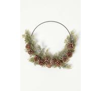 Homescapes Pinecone & Green Fir Wire Christmas Wreath Green One Size