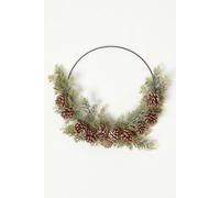 Pinecone & Green Fir Wire Christmas Wreath Homescapes Green One Size