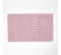 100% Cotton Tufted Tile Bath Mat Homescapes Pink One Size