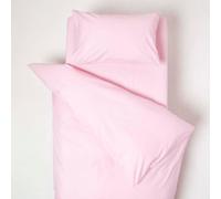 (Pink) Cotton Cot Bed Duvet Cover with Pillowcase 200 Thread Count