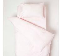 HOMESCAPES Pink Cot Bed Duvet Cover Set 120 x 150cm 100% Egyptian Cotton Percale Toddler Duvet Cover with Pillowcase Hypoallergenic Easy Care Children’s Bedding 330 TC 500 Thread Count Equivalent