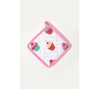 Homescapes Pink Cupcake Cotton Pot Holder Pink One Size