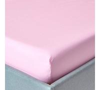 HOMESCAPES Pink Deep Fitted Sheet (12”) King 200 TC 400 Thread Count Equivalent Pure Egyptian Cotton Bed Sheet with Fully Elasticated Skirt