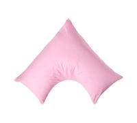 HOMESCAPES Pink Pure Egyptian Cotton V-Shape Pillowcase 200 TC 400 Thread Count Percale Equivalent Pillow Case For Nursing Pregnancy and Elderly